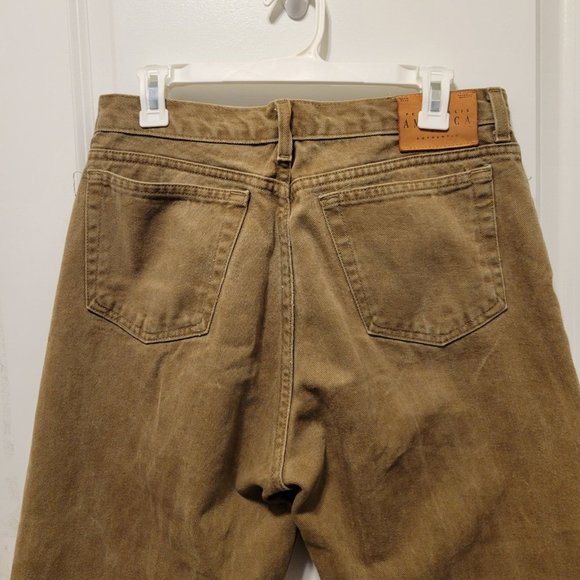 Vintage Perry Ellis America Mens Brown Tapered Denim Jeans 33x30 - Picture 4 of 11